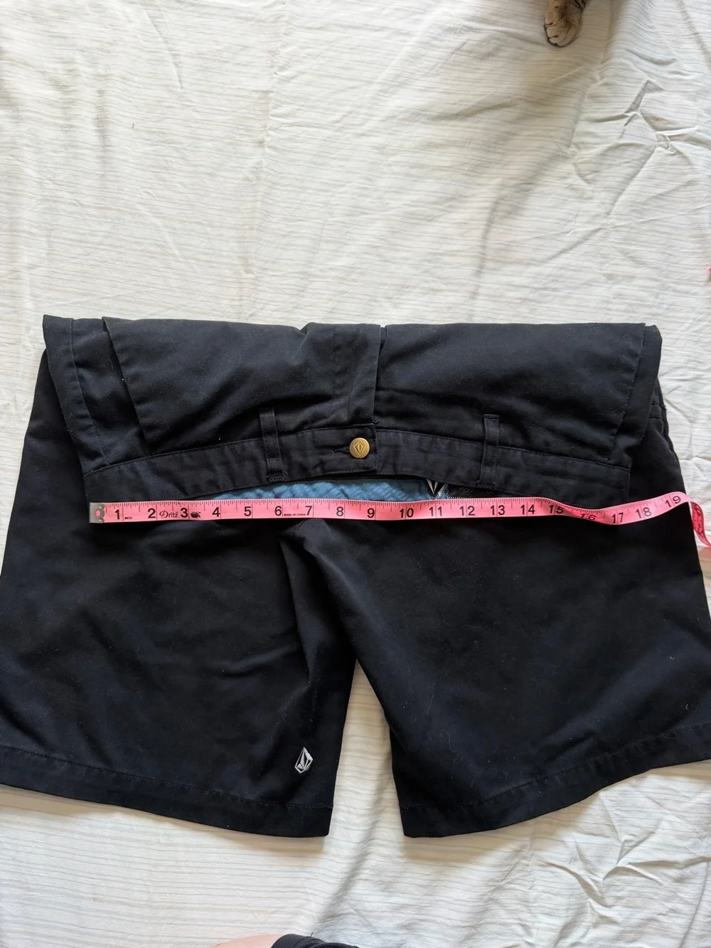 Volcom black frickin chino distressed shorts size 34”